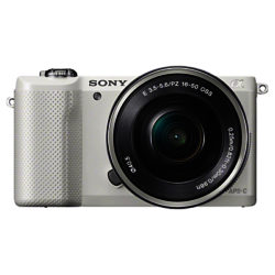 Sony A5000 Compact System Camera with 16-50mm Lens, HD 1080p, 20.1MP, Wi-Fi, 3 Tilting LCD Screen White